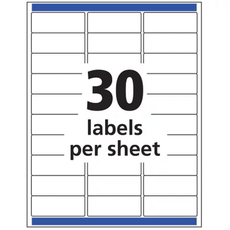 Avery Easy Peel Address Labels, Sure Feed Technology, Permanent Adhesive, 1" X 2-5/8", 3750 Labels