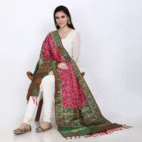 KAPAAHA Women's  Woven Silk Blend Patola Dupatta/Chunni