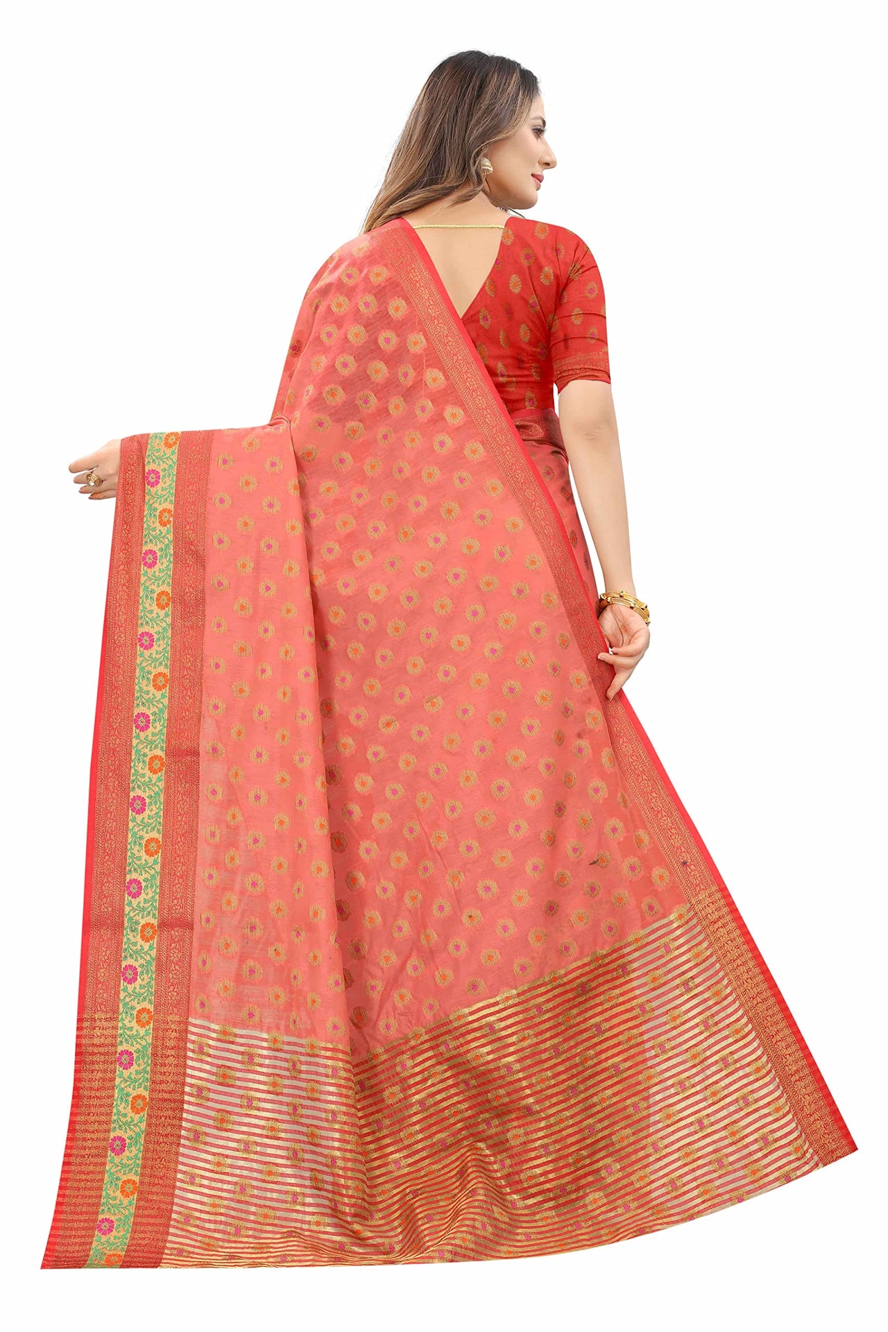 Silk Zone Women's  Cotton Woven Saree