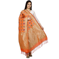 Kapaaha Women's  Woven Silk Blend Banarasi Zari Dupatta/Chunni, Width 45 Inch, Length 2.5 Meter
