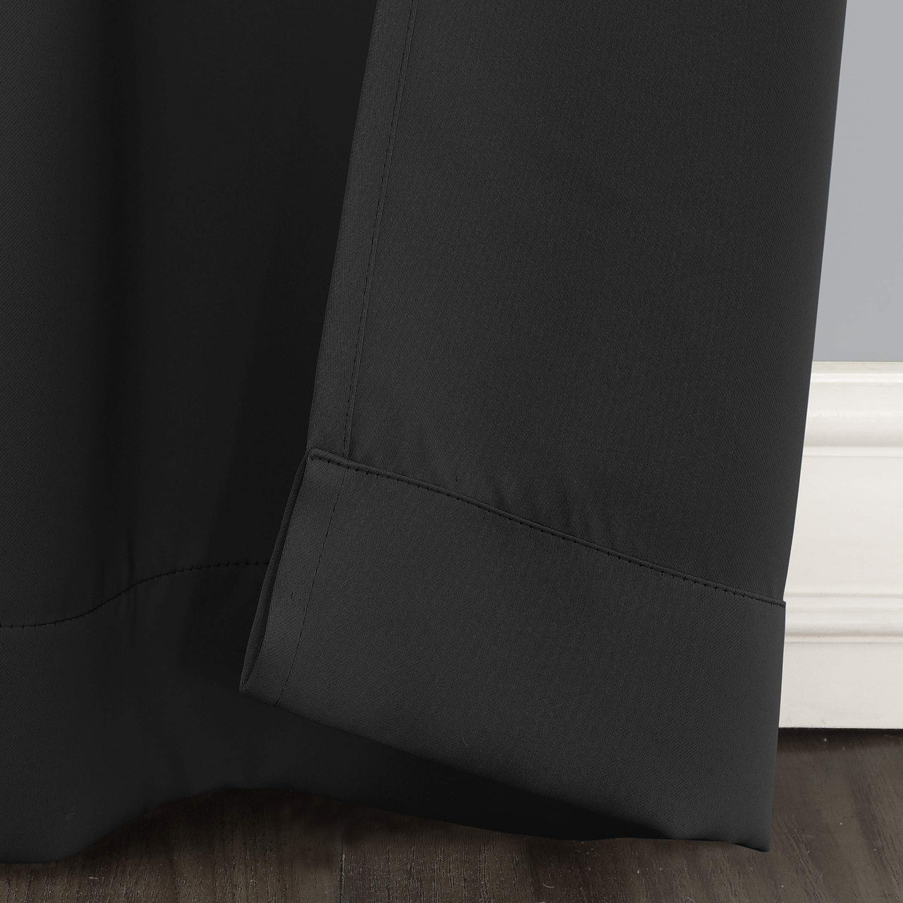 Sun Zero Easton Energy Saving Blackout Grommet Curtain Panel, 40" x 54", Black 40" x 54"