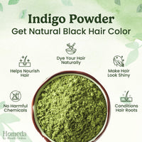 Shudh Online Indigo Powder Organic for Hair Black Colour (200 Grams), Natural Avuri Leaf Powder, Neela Amari, Neel Patti, Neela, Neelamari, Neelayamari, Indico. for face