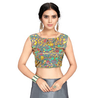 Cloud walker Women Soft Satin Silk Saree With Digital Printed Unstiched Blouse Piece(5.5m Saree +0.8m Blouse Piece).