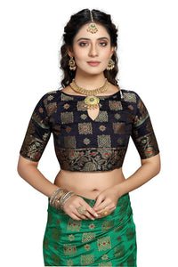 iZibra Women's  Kanchipuram Silk Sarees With Blouse Piece