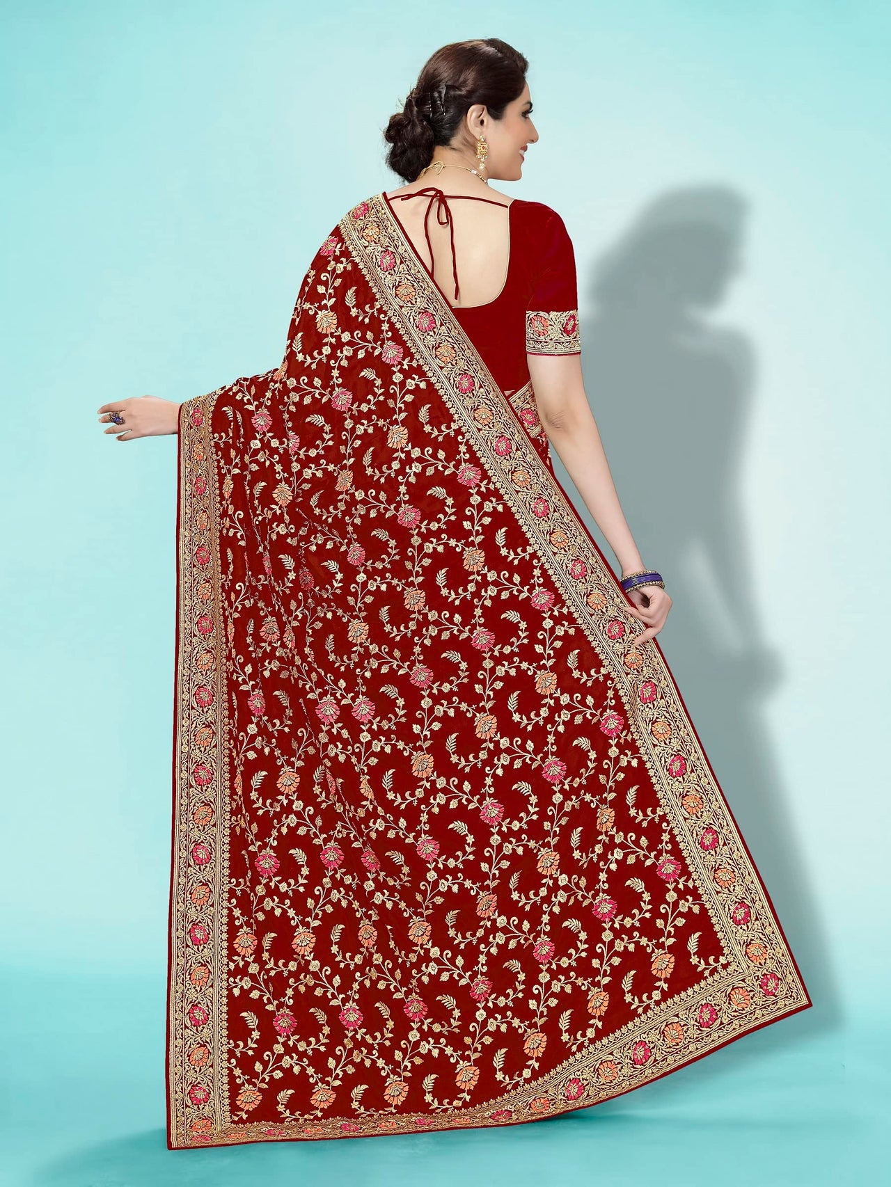 PANASH TRENDS Women's  Banarasi Barfi Silk Saree With Blouse Piece