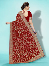 PANASH TRENDS Women's  Banarasi Barfi Silk Saree With Blouse Piece