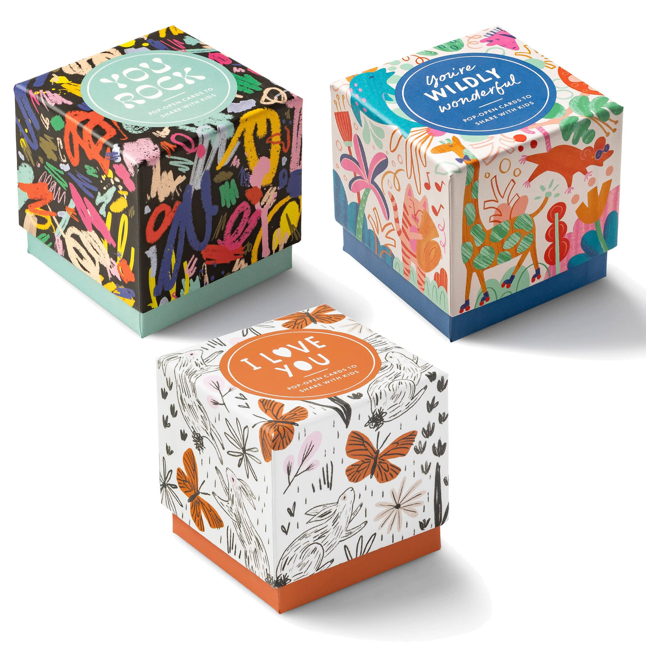 Compendium ThoughtFulls for Kids – 3-Pack of You’re Wildly Wonderful, You Rock, I Love You – 90 Pop-Open Cards to Share with Kids, Each with a Different Inspiring Message Inside Pocketful of Positivity