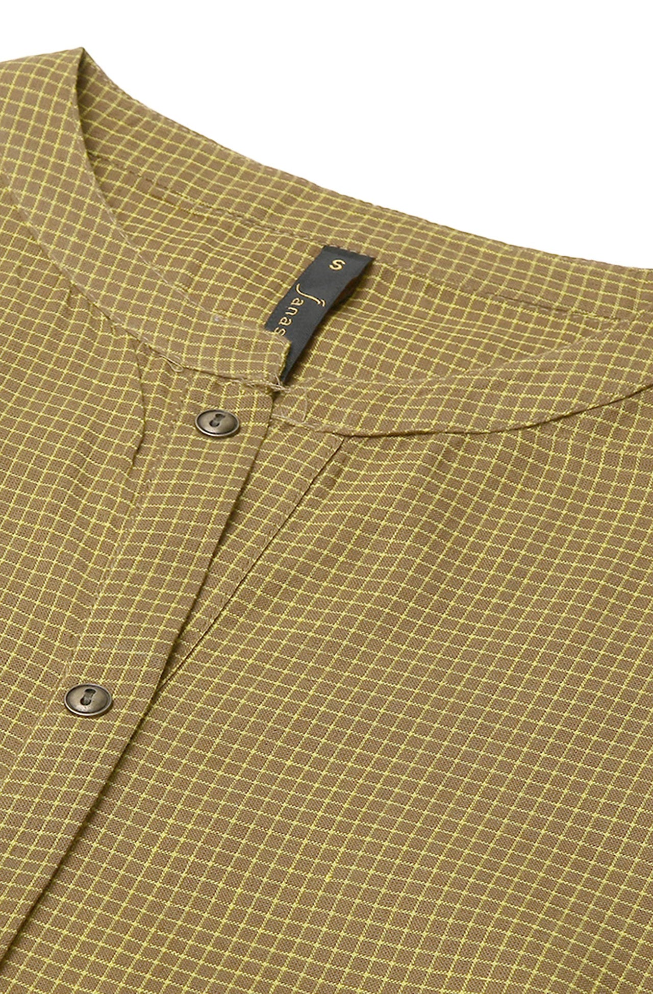 Janasya Women's  Green Cotton Kurta