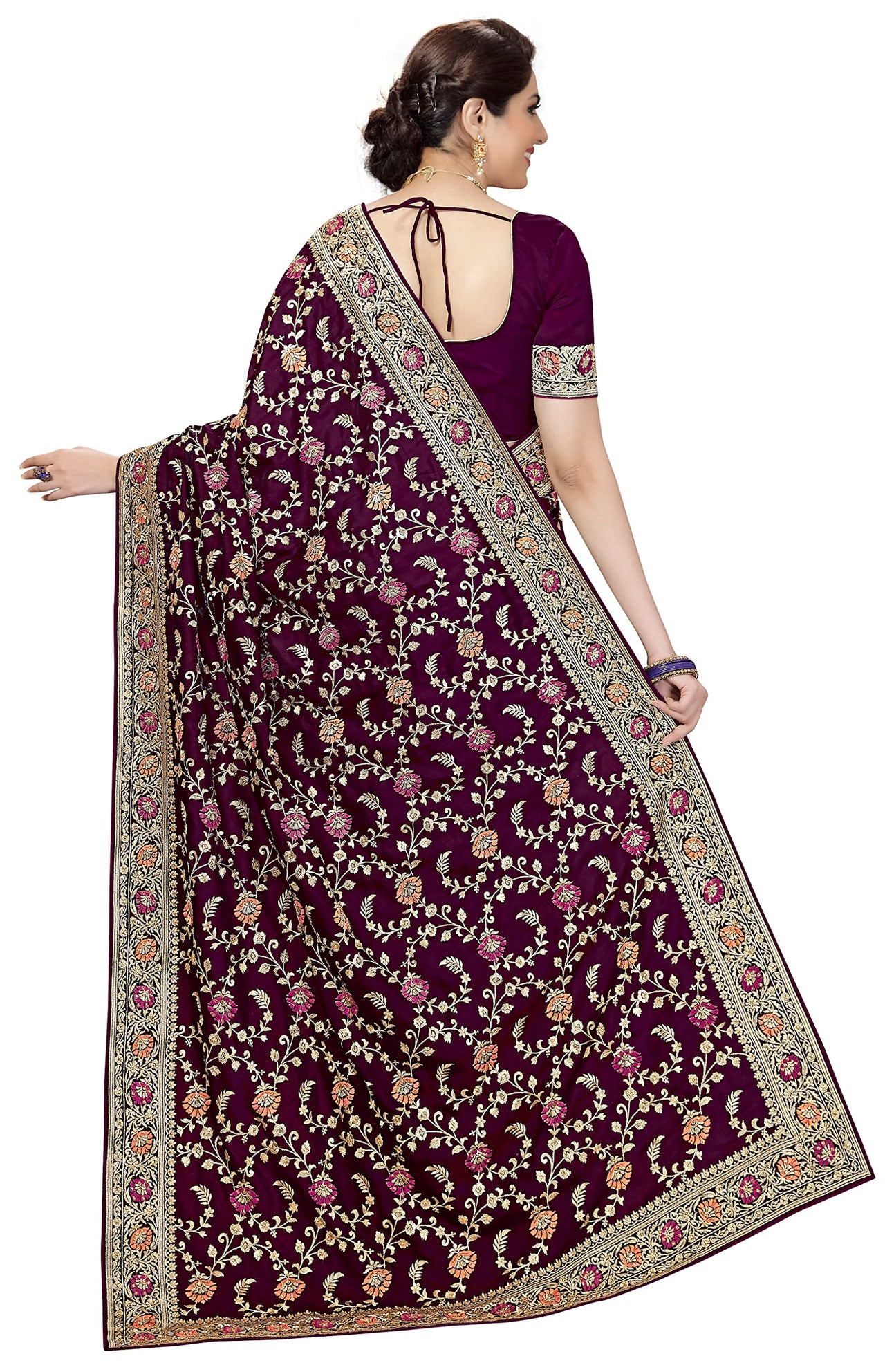 PANASH TRENDS Women's  Banarasi Barfi Silk Saree With Blouse Piece