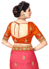 PANASH TRENDS Women's  Barfi Silk Heavy Embroidery Work Saree