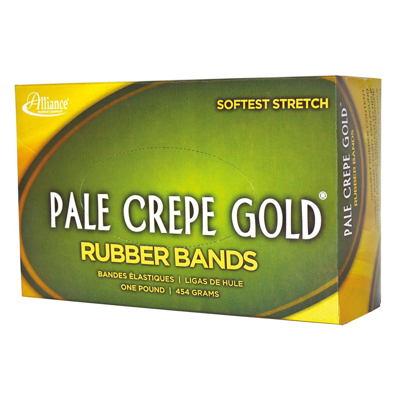 Alliance Rubber 20255 Pale Crepe Gold Rubber Bands Size #117A, 1 lb Box Contains Approx. 600 Bands (7" x 1/16", Golden Crepe)