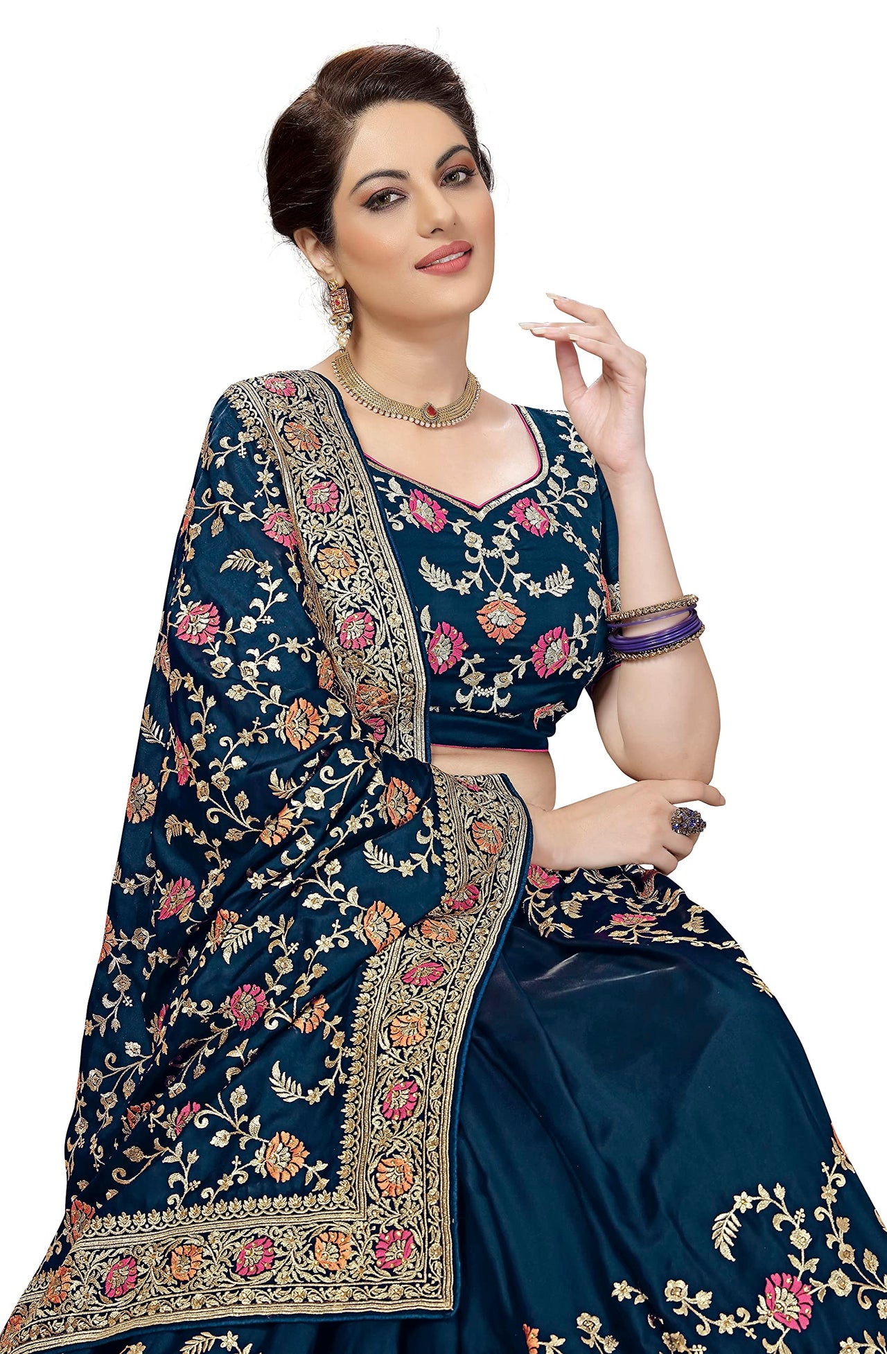 PANASH TRENDS Women's  Banarasi Barfi Silk Saree With Blouse Piece