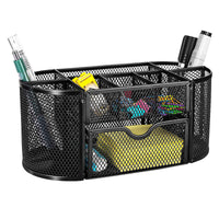 Basics Mesh Desk Office Organizer, Black, 9.25