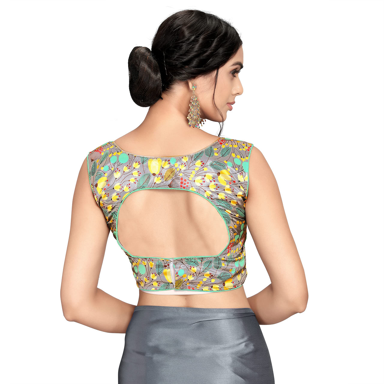 Cloud walker Women Soft Satin Silk Saree With Digital Printed Unstiched Blouse Piece(5.5m Saree +0.8m Blouse Piece).