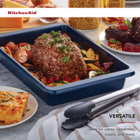 KitchenAid 9 x 13-In Nonstick Swiss Engineered Aluminized Steel Cake Pan, Dishwasher Safe, Ink Blue 9x13in