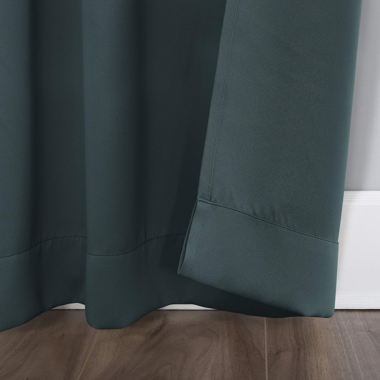 Sun Zero Easton Energy Saving Blackout Rod Pocket Curtain Panel, 40" x 84", Teal
