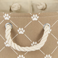 Bone Dry Pet Storage Collection Paw and Bone Print, Large Rectangle, 17.5x12x15, Taupe Trellis