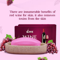 VCare Red Wine Bathing Bar/Soap for Body, Hand, Face 100 gm - Helps to Reduce Fine Lines and Wrinkles for Men and Women (Pack of 8)
