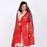 KAPAAHA Women's  Woven Silk Blend Patola Dupatta/Chunni