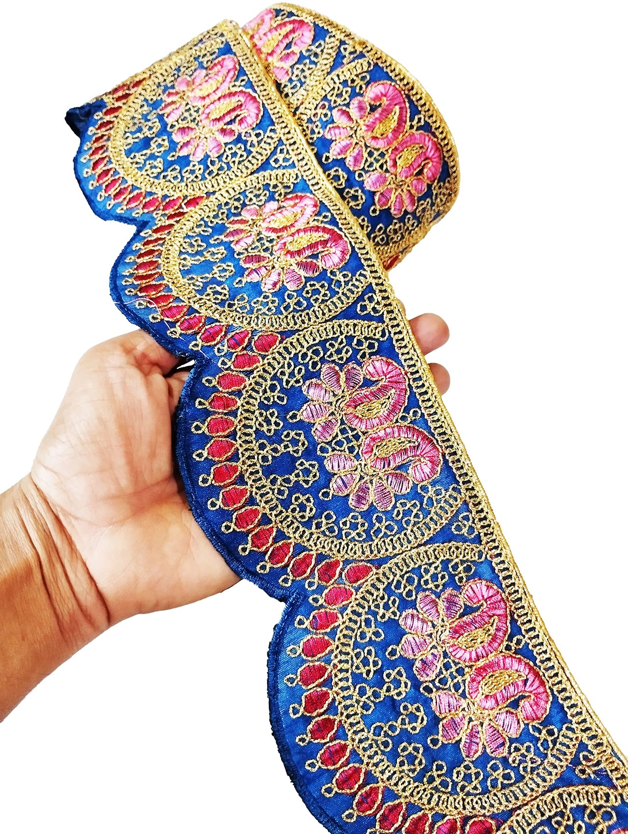 CARTZEYE Embroidery Heavy Work Trim Lace Border for Saree, Kurti, Dresses, Bandhani, Lehenga, Decorative Ribbon