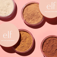e.l.f. Halo Glow Setting Powder, Silky, Weightless, Blurring, Smooths, Minimizes Pores and Fine Lines, Creates Soft Focus Effect, Medium, Semi-Matte Finish, 0.24 Oz