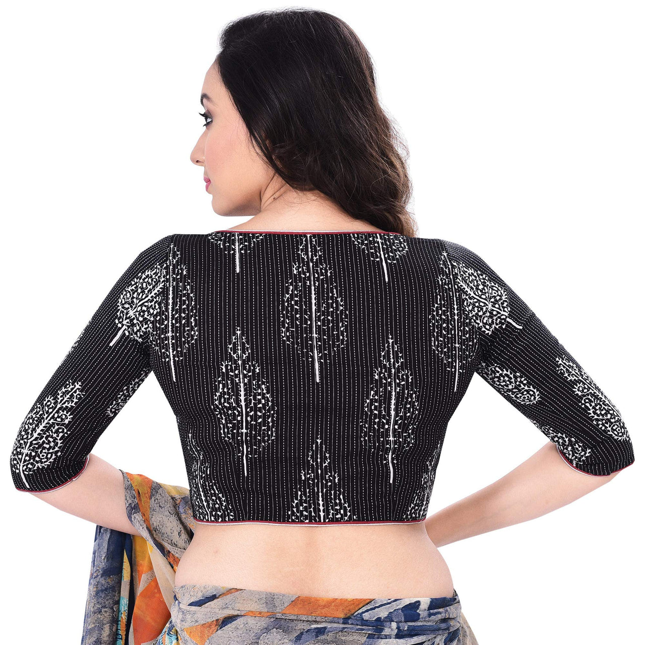 RENE Women's  Cotton Printed Half Sleeve Blouse