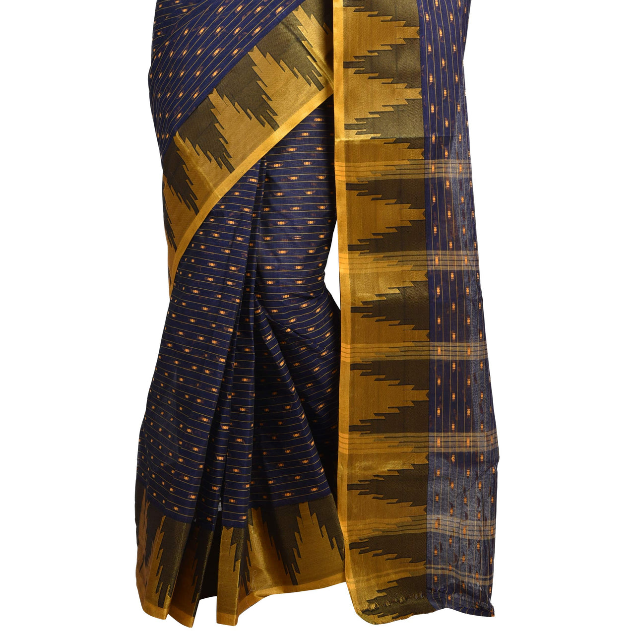 Raj Sarees Women's  Pure Georgette Saree Without Blouse Piece Mustard Yellow; Golden