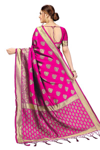 PANASH TRENDS Women's  Kanchipuram Banarasi Art Silk Saree with Blouse Piece