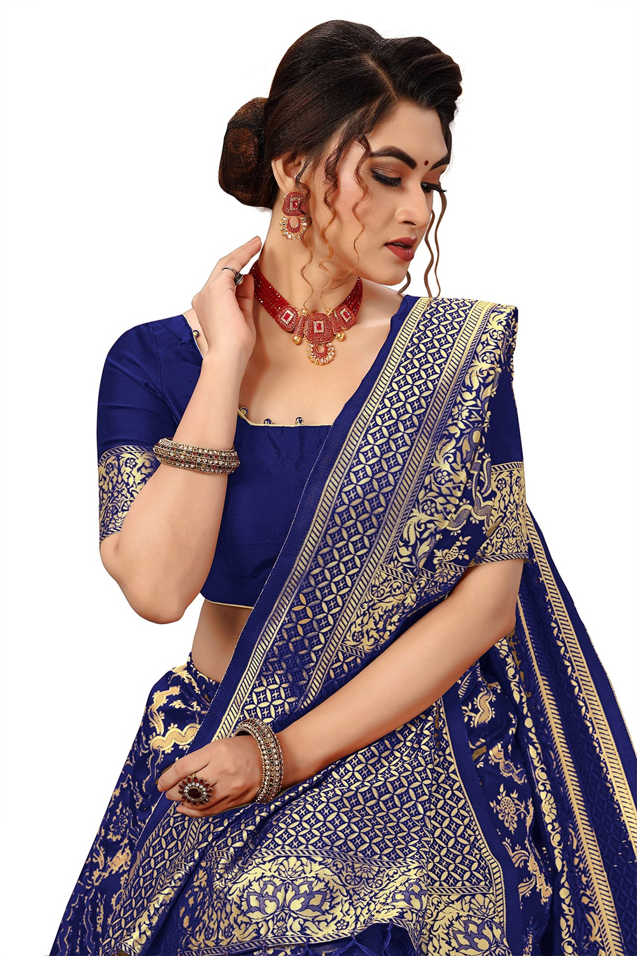 Nivah Fashion Women's  Banarasi Art Silk Saree with Blouse Piece