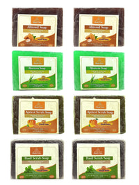 Khadi Pure Almond, Aloe Vera, Apricot & Basil Soap, 125 g (Pack of 8)