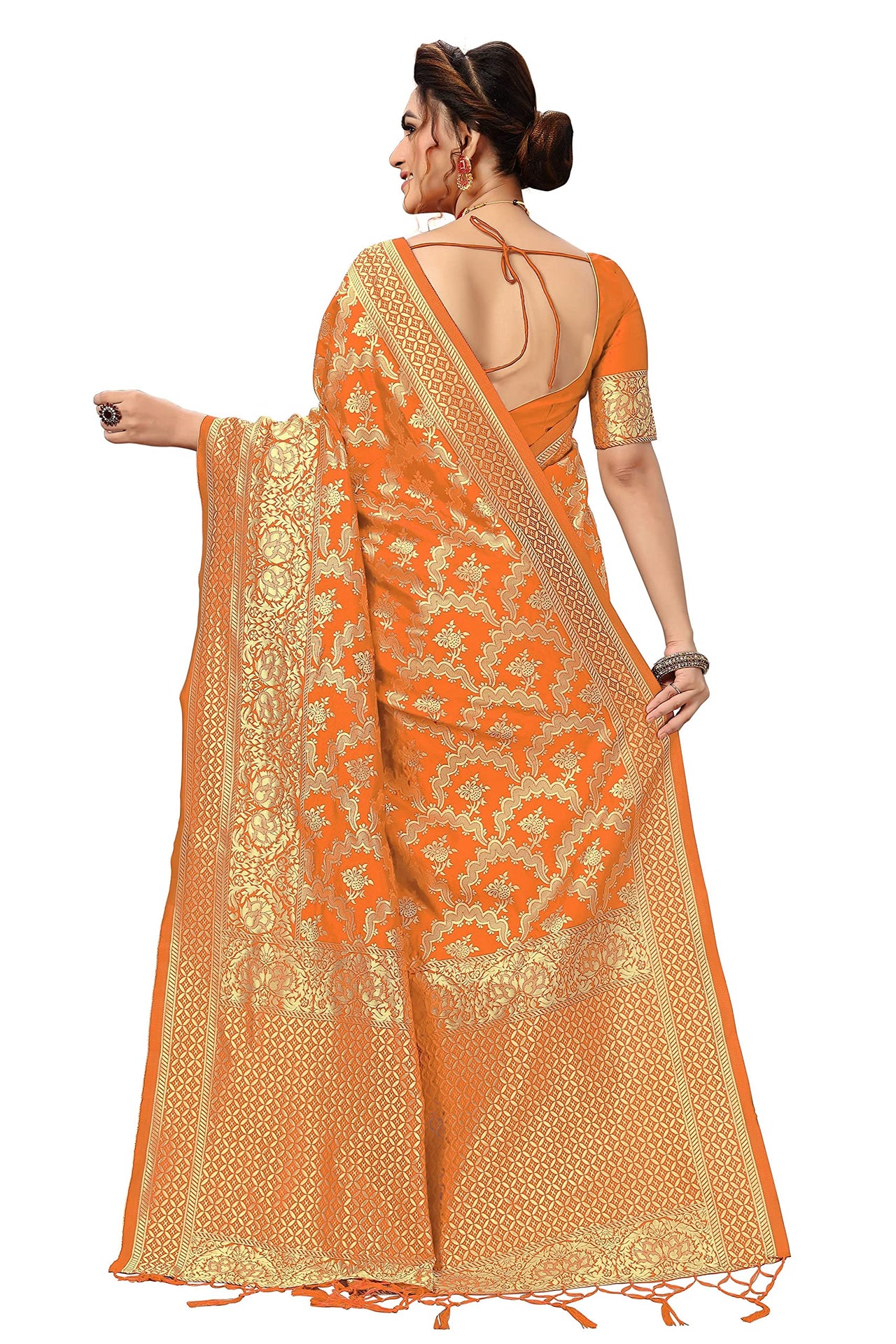 Nivah Fashion Women's  Banarasi Art Silk Saree with Blouse Piece