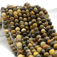 ABCGEMS Indonesian Bumble Bee Jasper Beads (Mine Inside an Active Volcano at Mount Papandayan, West Java) Healing Crystal Stone Ideal for Bracelet Necklace Ring DIY Jewelry Making Smooth Round 8mm Bumble Bee Jasper (From Indonesia)