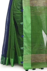 BENGAL HANDLOOM Women's  Art Silk Cotton Stripe Saree With Blouse Piece