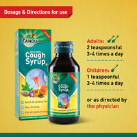 Zandu Ayurvedic Cough Syrup | With 16 Effective Ayurvedic Ingredients | Quick & Lasting Relief | Non-Drowsy | For All Types of Cough | 200 ML