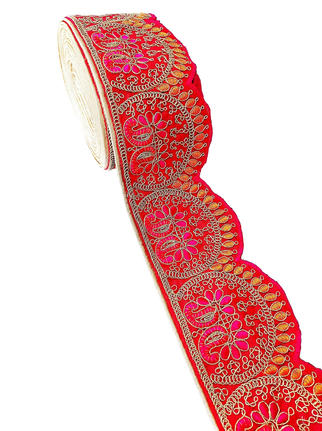 CARTZEYE Embroidery Heavy Work Trim Lace Border for Saree, Kurti, Dresses, Bandhani, Lehenga, Decorative Ribbon