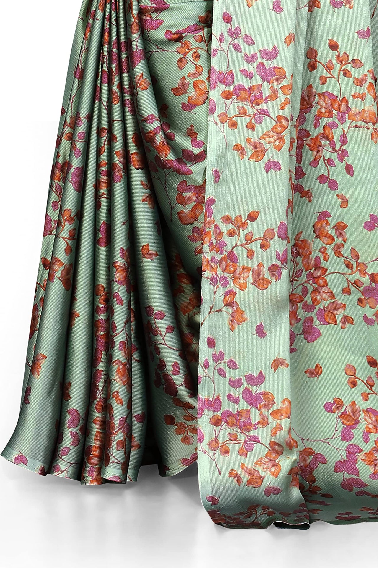 MIRCHI FASHION Women's  Stylish Chiffon Floral Printed Saree with Blouse Piece