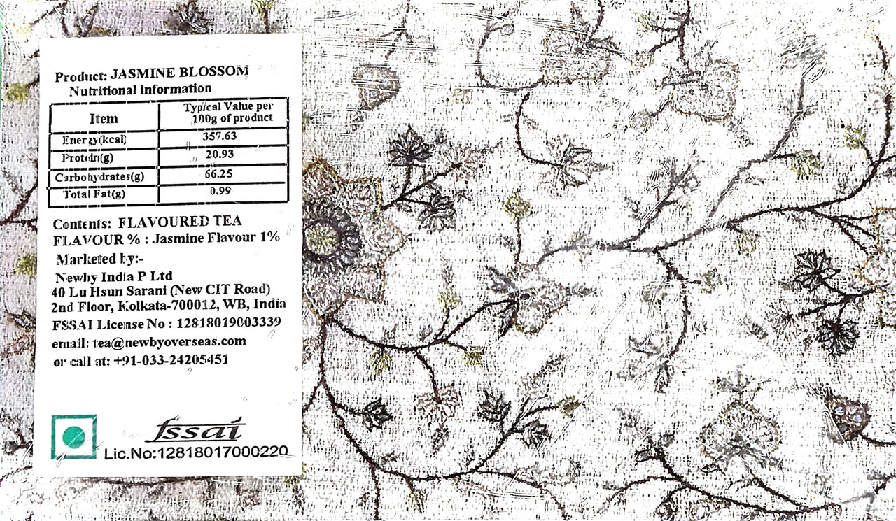 Newby Jasmine Blossom Green Tea, 50 Biodegradable Herbal Tea Bags A Smooth and Delicate Tea with Sweet Jasmine Aroma