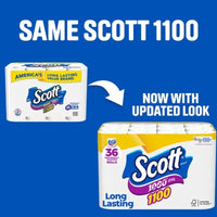 Scott 1100 1-Ply Toilet Paper 36 Rolls, 1100 Sheets/Roll