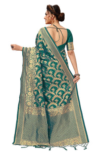 Nivah Fashion Women's  Banarasi Art Silk Saree with Blouse Piece