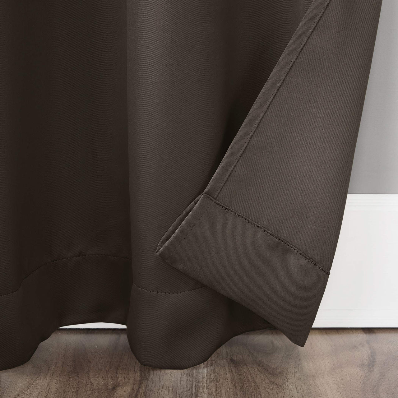 Sun Zero Easton Energy Saving Blackout Grommet Curtain Panel, 40" x 95", Cocoa Brown 40" x 95"