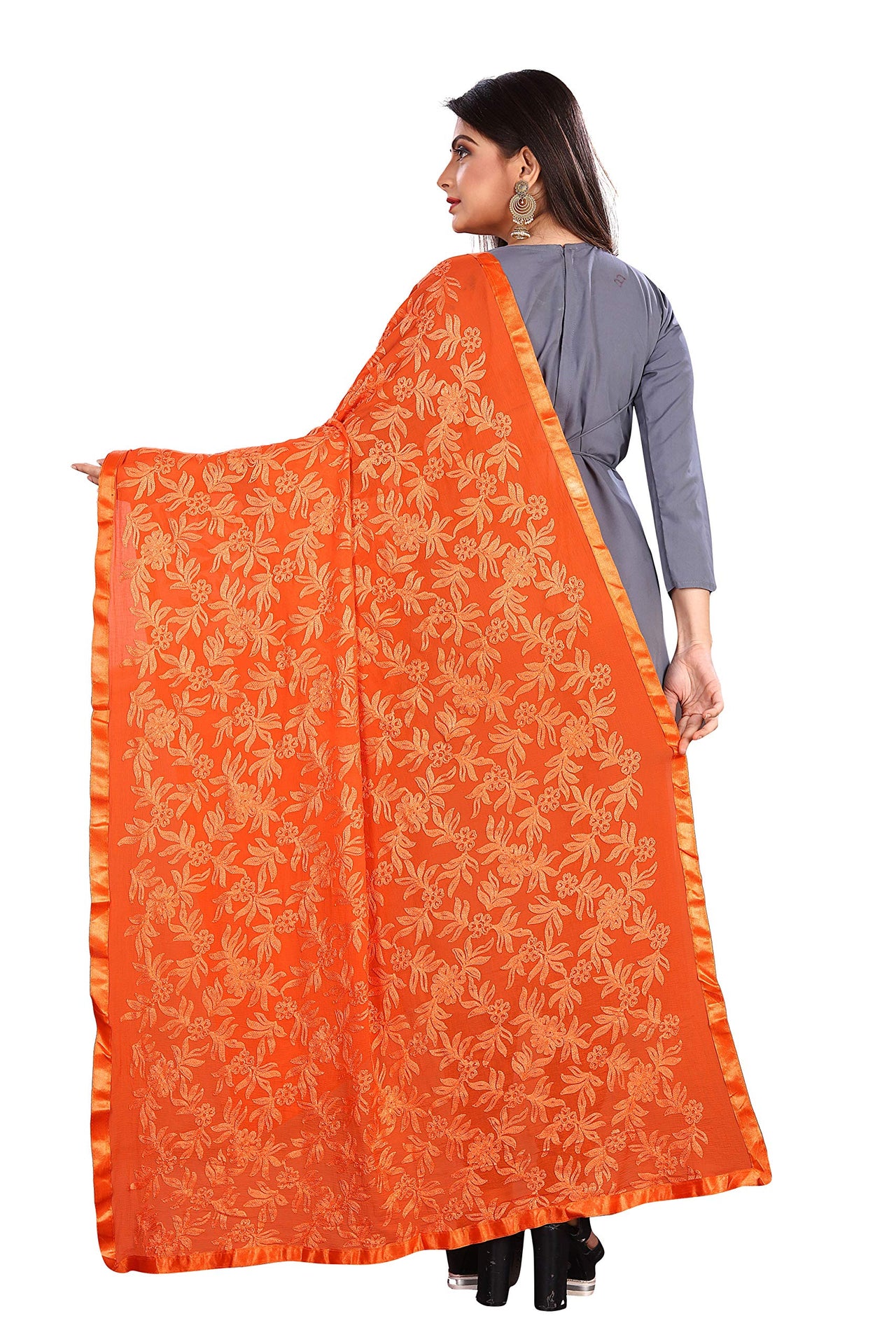 Akshar Llc Miss India Women's  Chiffon Dupatta With Goodembroidery Work