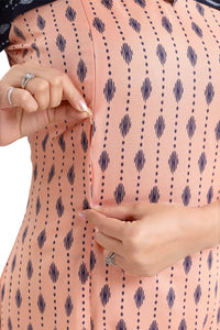 Priscilla RAYON COTTON FEEDING KURTIS FOR WOMEN WITH ZIPPERS