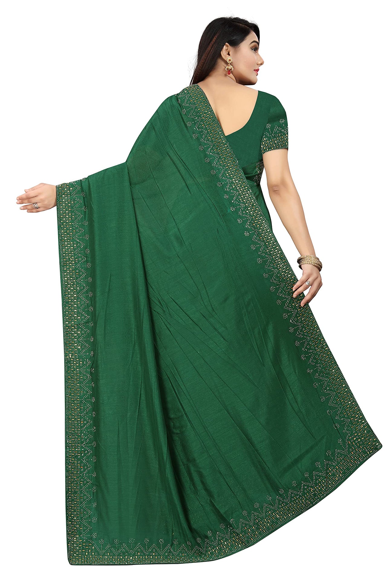 PUNYATHA CREATION Women's  & Girl's  Chanderi Chanderi Saree With Blouse Piece