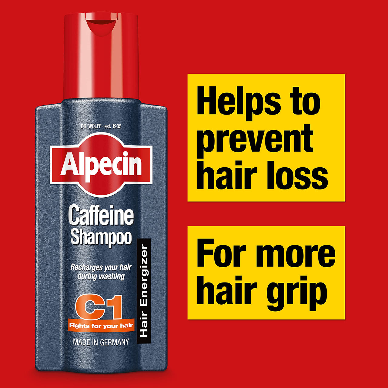 Alpecin C1 Caffeine Anti Hair Fall Shampoo 250ml | Scalpe Shampoo for Hair Fall Control | Natural Hair Growth Shampoo Strengthen Hair Growth and Reduces Hair Loss | Energizer Strong Hair Vitalizer
