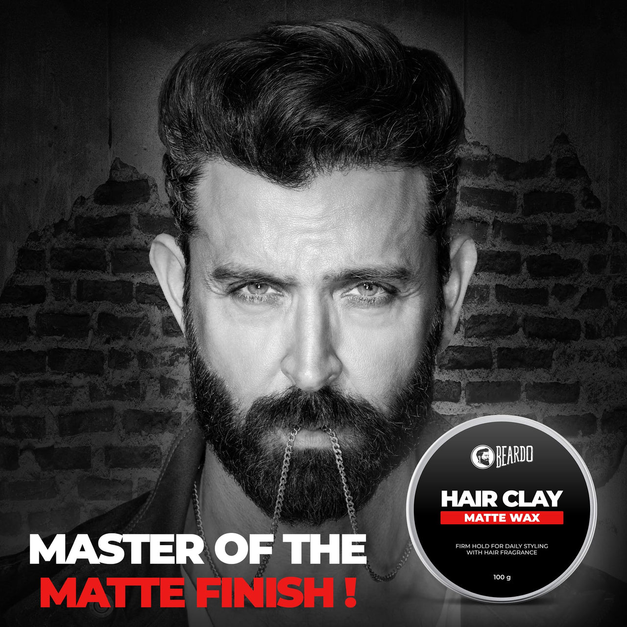 Beardo Hair Clay Wax for Men, 100 gm | Hair Clay for men | Styling Wax | Volumizing | Strong Hold | Restylable |Matte Finish | Easy to Wash Off | Texture Clay for Men