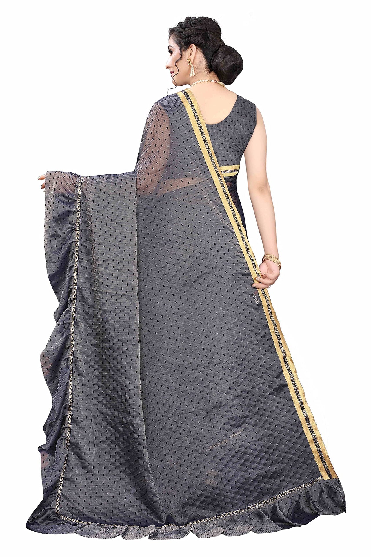 Anjaneya Sarees Women's  Georgette Saree With Blouse Piece