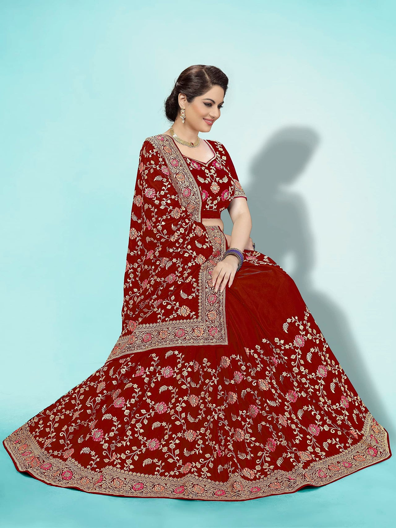 PANASH TRENDS Women's  Banarasi Barfi Silk Saree With Blouse Piece