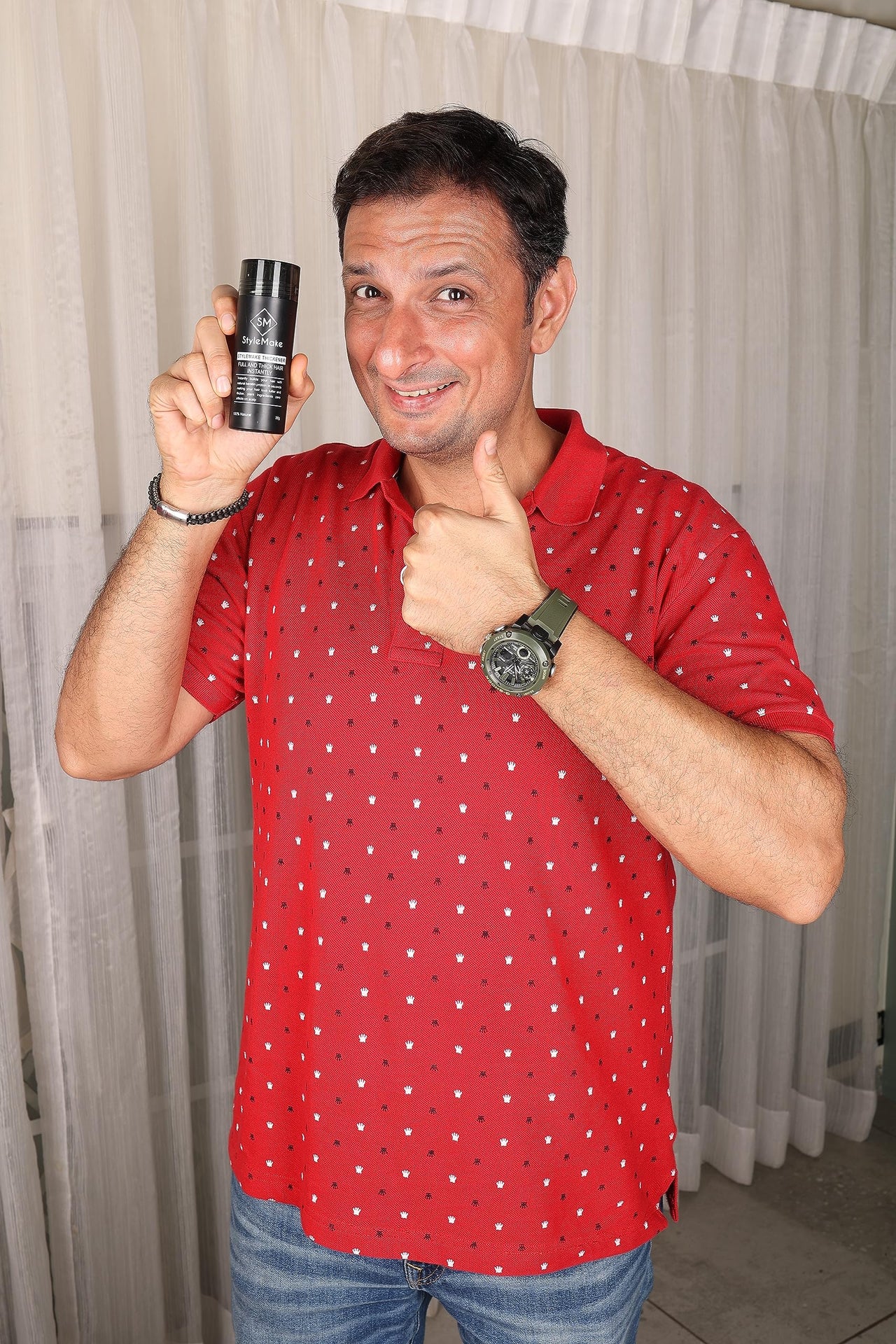 STYLEMAKE Thickener Hair Loss Concealer - Hair Building Fibers 28Gm - Hair Fibers For Thin & Fine Hair - Hair Thickening Fibers For Men & Women (Dark Brown), 28 Grams