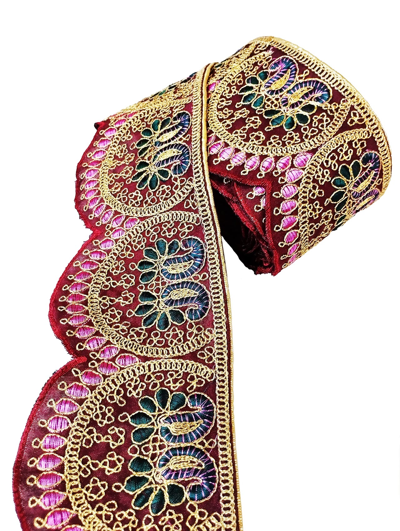 CARTZEYE Embroidery Heavy Work Trim Lace Border for Saree, Kurti, Dresses, Bandhani, Lehenga, Decorative Ribbon