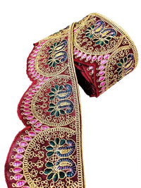 CARTZEYE Embroidery Heavy Work Trim Lace Border for Saree, Kurti, Dresses, Bandhani, Lehenga, Decorative Ribbon